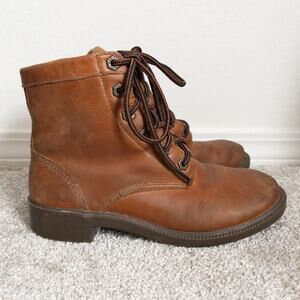 Kodiak Waterproof Leather Combat Boots Caramel Brown Lace Up Women’s 6
